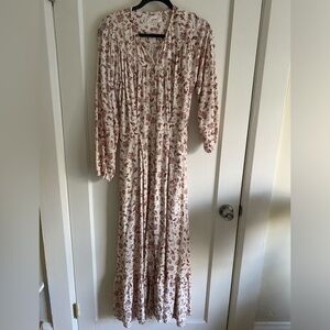Xirena Esme cream pink paisley dress size small